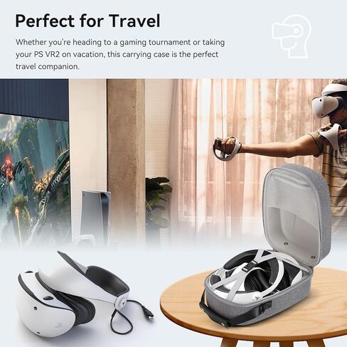 حافظة PSVR2، حقيبة حمل لجهاز PSVR2، حقيبة سفر مع جيب مدمج لتخزين ملحقات PSVR 2 الصغيرة، حقيبة يد محمولة مع حزام كتف لجهاز تحكم Playstation VR2 Sense، حافظة صلبة لجهاز PS VR2 in Kuwait