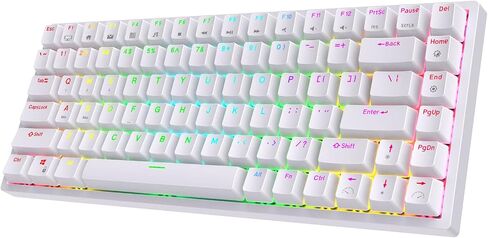 RK ROYAL KLUDGE RK84 Wireless RGB 75% وضع ثلاثي BT5.0/2.4G/USB-C لوحة مفاتيح ميكانيكية قابلة للتبديل السريع، لوحة مفاتيح ألعاب بلوتوث 84 مفتاحًا مع بطارية عالية السعة، مفتاح أحمر هادئ in Kuwait
