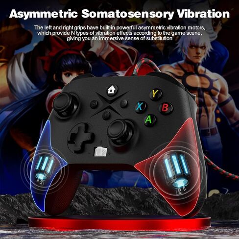 2 Pack Wired Controller Replacement for Xbox Controller, Compatible with Xbox One, Xbox Series X/S, Xbox One X/S PC Windows with Headphone Jack/Turbo/Macro Function, 10ft Long (Black+Red) in Kuwait
