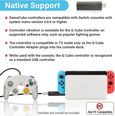 Nyko Retro Controller Hub Plus - محول وحدة تحكم Gamecube لجهاز Nintendo Switch، قم بتوصيل ما يصل إلى 4 وحدات تحكم مع Turbo وزر الصفحة الرئيسية، متوافق مع Super Smash Bros in Kuwait
