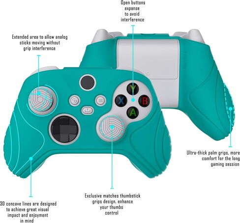 eXtremeRate PlayVital Samurai Edition Anti-Slip Controller Grip Silicone Skin for Xbox Core Controller, Ergonomic Protective Case Cover for Xbox Series S/X w/Thumb Grips - Black in Kuwait