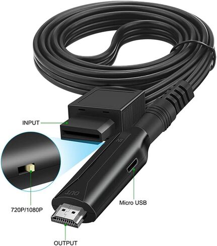 كابل محول Junsi Wii إلى HDMI، كابلات محول HDMI خط تحويل موصل عالي الدقة بالكامل سلك 1 متر 1080P/720P متوافق مع نينتندو وي، تلفزيون/شاشة in Kuwait
