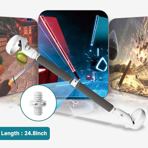 ملحق مقابض التحكم بمقبض تمديد من أوكي كات بيت سابر لـ Oculus Quest 2، 2 في 1 مقبض لعب Gorilla Tag Golf Club/Supernatural Enhance VR Gaming in Kuwait