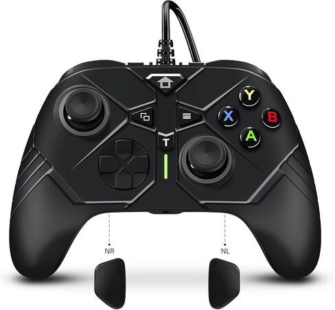 وحدة تحكم سلكية AceGamer لجهاز Xbox One مع زرين قابلين لإعادة التعيين، ومقبس صوت 3.5 ملم، ومفتاح توربو واهتزاز مزدوج، متوافقة مع Xbox One/S/X/Series S/Series X/PC Windows 10/11 (أسود) in Kuwait