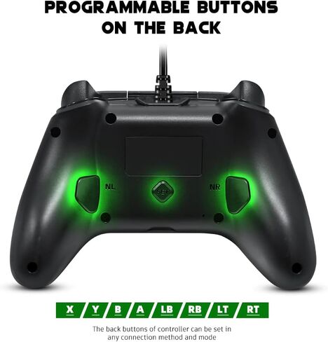 وحدة تحكم سلكية AceGamer لجهاز Xbox One مع زرين قابلين لإعادة التعيين، ومقبس صوت 3.5 ملم، ومفتاح توربو واهتزاز مزدوج، متوافقة مع Xbox One/S/X/Series S/Series X/PC Windows 10/11 (أسود) in Kuwait