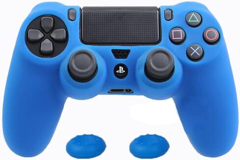 Silicone PS4 Controller Case: A Second Skin for Your Gamepad - Soft, Anti-Slip, Shockproof - Original Color with Grips and Caps(Black) in Kuwait