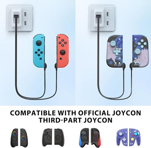 كابل شاحن محمول من Boconna لـ Switch Joycon (10ft 3A، 1-Pack)، كابل شاحن يحل محل قاعدة شحن التبديل الأصلية in Kuwait