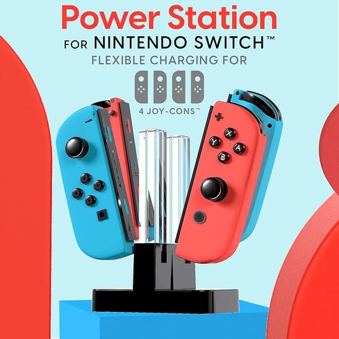 TALK WORKS Charging Dock Station Compatible with Nintendo Switch Joy-Con + OLED - Charger Base, Remote Accessories Docking Station for 4 Controllers in Kuwait