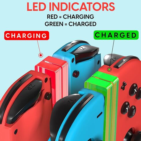 TALK WORKS Charging Dock Station Compatible with Nintendo Switch Joy-Con + OLED - Charger Base, Remote Accessories Docking Station for 4 Controllers in Kuwait