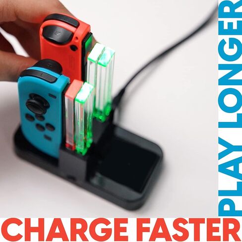 TALK WORKS Charging Dock Station Compatible with Nintendo Switch Joy-Con + OLED - Charger Base, Remote Accessories Docking Station for 4 Controllers in Kuwait
