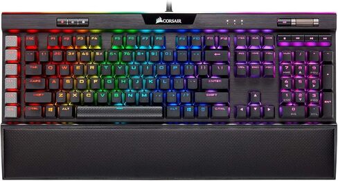 لوحة مفاتيح الألعاب الميكانيكية Corsair K95 RGB Platinum XT، بإضاءة خلفية RGB LED، CHERRY MX SPEED RGB فضي، أسود (متجدد) in Kuwait