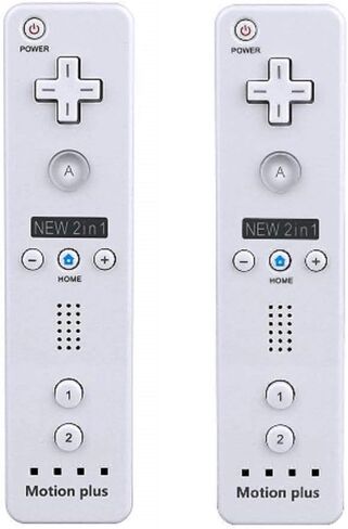 SIBIONO - Wii remote motion plus controller (2 Packs) for Nintendo Wii&Wii U Video Game Gamepads. (Black) in Saudi Arabia