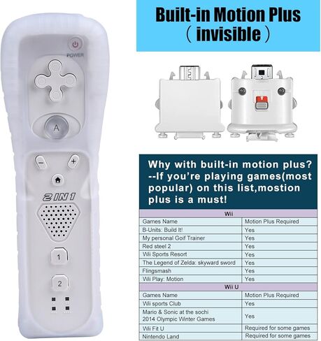 وحدة تحكم TechKen Motion Plus لأجهزة Wii وWii U مع تقنية Motion Plus وNunchuck وحقيبة الحماية in Kuwait
