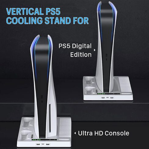 Geliebt Lynn PS5 Stand, PS5 Cooling Station, PS5 Controller Charging Station with 15 Games Organizer & Headset Holder in Saudi Arabia