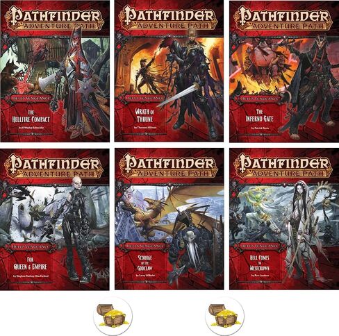 AMA Bundle of Pathfinder Complete Adventure Path Hell's Vengeance 1 to 6 Plus Two Treasure Chest Buttons in Saudi Arabia