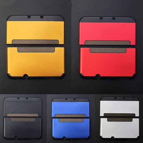 Aluminium Alloy Protective Case Front Back Faceplate Plates Top & Bottom Battery Housing Shell Case Cover for Nintendo New 3DS XL LL Console 2015 - Black in Saudi Arabia