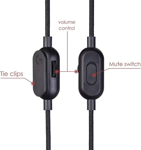 كابل استبدال Iootmoy لسماعة رأس G433 سلك صوت Aux متوافق مع لوجيتك G233 / G برو / G برو إكس سماعة رأس للألعاب مع كتم الميكروفون والتحكم في مستوى الصوت in Saudi Arabia