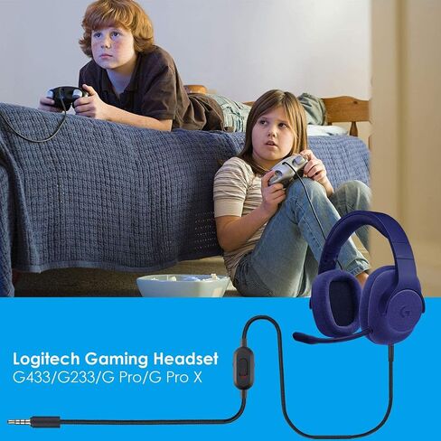 كابل استبدال Iootmoy لسماعة رأس G433 سلك صوت Aux متوافق مع لوجيتك G233 / G برو / G برو إكس سماعة رأس للألعاب مع كتم الميكروفون والتحكم في مستوى الصوت in Saudi Arabia