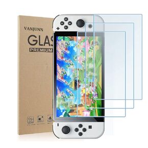 واقي شاشة من الزجاج المقسى من Vanjunn لجهاز Nintendo Switch OLED، غطاء واقي شاشة مضاد للضوء الأزرق لحماية العين لجهاز Nintendo OLED Switch مع تصميم مضاد للخدش (3 عبوات) in Saudi Arabia