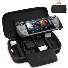 ivoler Carrying Case Designed for Steam Deck, Protective Hard Shell Carry Case Built-in AC Adapter Charger Storage, Portable Travel Carrying Case Pouch for Steam Deck Console & Accessories in Saudi Arabia