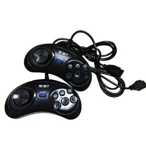 【2 Pack】 16 Bit Game Controller 6 Button for SEGA Genesis - Black in Saudi Arabia