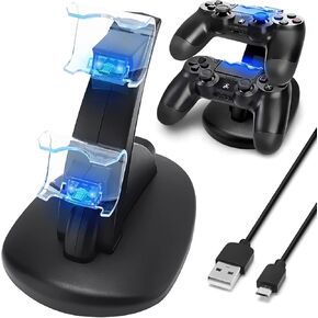 Controller Charger for Playstation4 Regular Slim Pro, SUNKY LED Gaming Console Charging Stand USB Dock Station Mount Cradle for PS4 in Saudi Arabia