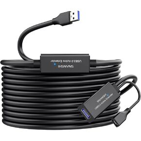 Active USB 3.0 Extension Cable 25 ft, Active USB Extension Cable with Signal Booster Compatible with Oculus Rift, Oculus Quest/Quest 2 VR, Xbox one, Keyboard,Flash Drive, Webcam etc