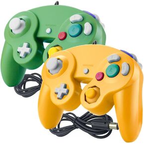 وحدة تحكم Reiso Gamecube، 2 حزمة NGC وحدة تحكم سلكية كلاسيكية لوحدة تحكم Wii Game Cube (أسود وأسود) in Kuwait