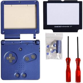 Full Parts Housing Shell Pack Replacement for GBA SP Gameboy Advance SP (Black Pack)