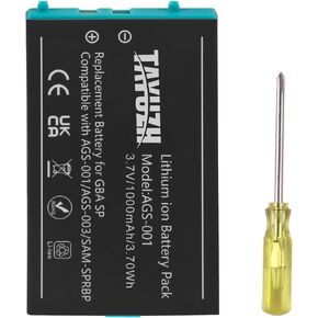 TAYUZH GBA SP Battery Replacement 1000mah, Rechargeable Lithium-ion Battery 3.7V with Installation Tool for Nintendo Gameboy Advance SP GBA SP