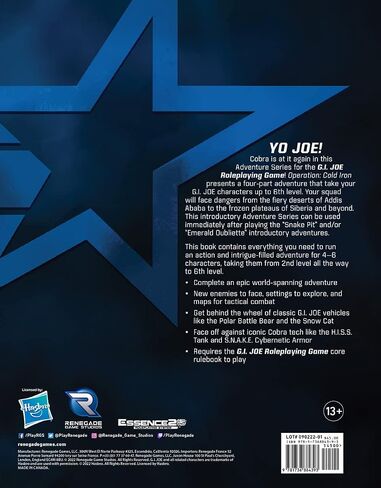 GI JOE RPG OPERATION COLD IRON ADV BOOK HC in Saudi Arabia