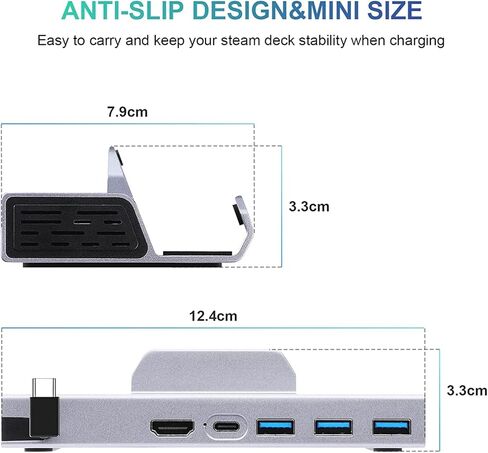 قاعدة تلفزيون بقاعدة حامل على سطح السفينة، محطة إرساء تلفزيون من سبائك الألومنيوم المصقولة Cenxaki مع HDMI 4K@60 هرتز / 3 * منافذ USB 3.0/حامل مضاد للانزلاق لسطح البخار القيم، وقاعدة سبائك ROG، وNS والهواتف المحمولة in Kuwait
