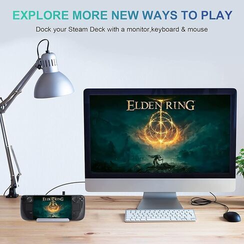 قاعدة تلفزيون بقاعدة حامل على سطح السفينة، محطة إرساء تلفزيون من سبائك الألومنيوم المصقولة Cenxaki مع HDMI 4K@60 هرتز / 3 * منافذ USB 3.0/حامل مضاد للانزلاق لسطح البخار القيم، وقاعدة سبائك ROG، وNS والهواتف المحمولة in Kuwait