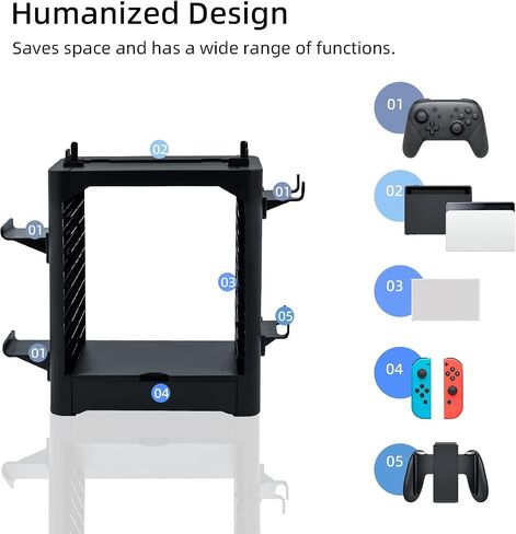 Brandtrendy Nintendo Switch Game Holder Game Disk Rack and Controller Organizer Compatible with Nintendo Switch and Accessories Video Games - Game Storage Tower for Nintendo Switch in Saudi Arabia