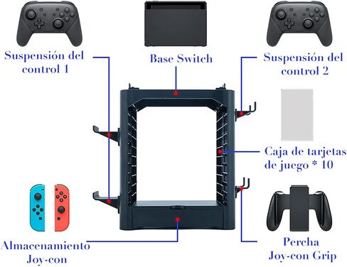 Brandtrendy Nintendo Switch Game Holder Game Disk Rack and Controller Organizer Compatible with Nintendo Switch and Accessories Video Games - Game Storage Tower for Nintendo Switch in Saudi Arabia