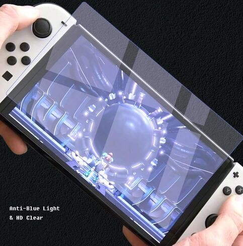 واقي شاشة من الزجاج المقسى من Vanjunn لجهاز Nintendo Switch OLED، غطاء واقي شاشة مضاد للضوء الأزرق لحماية العين لجهاز Nintendo OLED Switch مع تصميم مضاد للخدش (3 عبوات) in Saudi Arabia