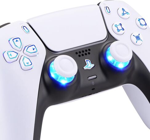 إكستريميت 7 ألوان 9 أوضاع مضيئة Dpad Thumbsticks Share Home Face Buttons لوحدة تحكم PS5 BDM-030 040 050، أزرار الرموز الكلاسيكية البيضاء DTF LED Kit لوحدة تحكم PS5 - بدون وحدة تحكم in Kuwait