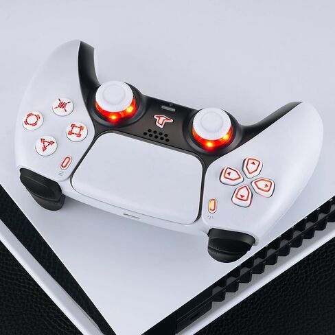 إكستريميت 7 ألوان 9 أوضاع مضيئة Dpad Thumbsticks Share Home Face Buttons لوحدة تحكم PS5 BDM-030 040 050، أزرار الرموز الكلاسيكية البيضاء DTF LED Kit لوحدة تحكم PS5 - بدون وحدة تحكم in Kuwait