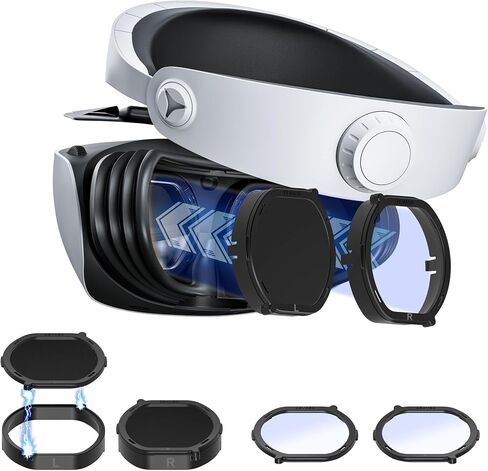 DEVASO Lens Protector Cover Kit for PSVR2, Protector Accessories Compatible with Playstation VR2, Glasses Spacer Anti-Scratch Ring with Blue Light Blocking Glasses for PS VR2, Anti-Scratch & Easy to Install in Saudi Arabia