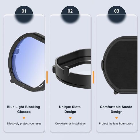 DEVASO Lens Protector Cover Kit for PSVR2, Protector Accessories Compatible with Playstation VR2, Glasses Spacer Anti-Scratch Ring with Blue Light Blocking Glasses for PS VR2, Anti-Scratch & Easy to Install in Saudi Arabia