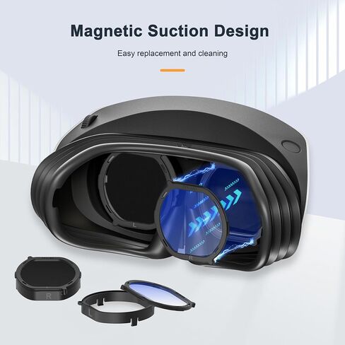 DEVASO Lens Protector Cover Kit for PSVR2, Protector Accessories Compatible with Playstation VR2, Glasses Spacer Anti-Scratch Ring with Blue Light Blocking Glasses for PS VR2, Anti-Scratch & Easy to Install in Saudi Arabia