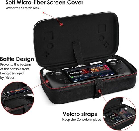ivoler Carrying Case Designed for Steam Deck, Protective Hard Shell Carry Case Built-in AC Adapter Charger Storage, Portable Travel Carrying Case Pouch for Steam Deck Console & Accessories in Saudi Arabia