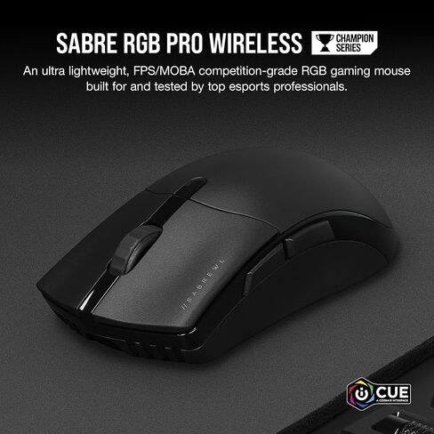 Corsair SABRE RGB PRO WIRELESS CHAMPION SERIES, Ultra-lightweight FPS/MOBA Wireless Gaming Mouse, Black (Renewed) in Saudi Arabia