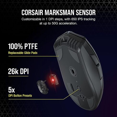 Corsair SABRE RGB PRO WIRELESS CHAMPION SERIES, Ultra-lightweight FPS/MOBA Wireless Gaming Mouse, Black (Renewed) in Saudi Arabia