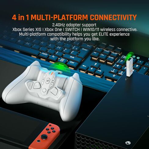 مجاديف وحدة التحكم BIGBIG WON، Armor-X Pro لسلسلة Xbox التي تلعب على Xbox Series X|S/Xbox One/Switch/Win، 6 محاور Gyro Motion Aim|مرفق زر خلفي لاسلكي Turbo لوحدة تحكم Xbox Series X|S in Saudi Arabia
