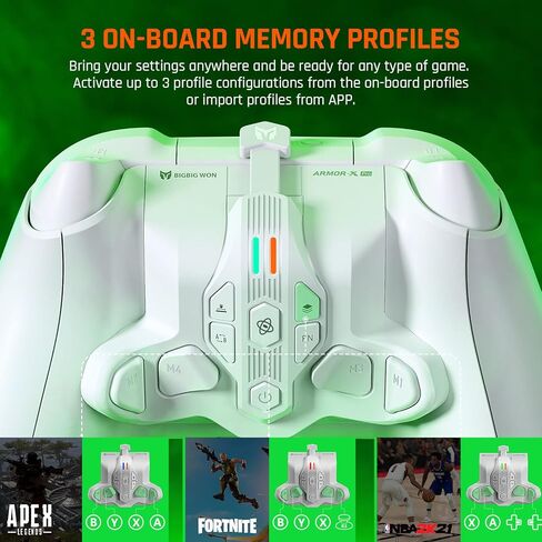 مجاديف وحدة التحكم BIGBIG WON، Armor-X Pro لسلسلة Xbox التي تلعب على Xbox Series X|S/Xbox One/Switch/Win، 6 محاور Gyro Motion Aim|مرفق زر خلفي لاسلكي Turbo لوحدة تحكم Xbox Series X|S in Saudi Arabia