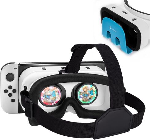 بلواركس سماعة في ار لنينتندو سويتش موديل OLED / نينتندو سويتش 3D VR (الواقع الافتراضي)، نظارات سويتش في ار لابو لجهاز نينتندو سويتش (ابيض) in Kuwait