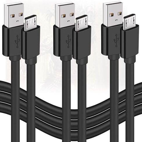 SCOVEE PS4 Controller Charger Cable,3-Pack 6ft Micro USB Charger Cord for Xbox One,Samsung Galaxy,Android Phone,Playstation Dual Shock 4,High Speed Charging Replacement for Kindle eReader,Fire Tablet in Saudi Arabia