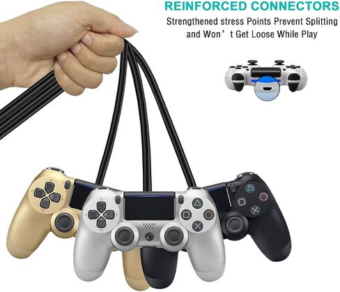 SCOVEE PS4 Controller Charger Cable,3-Pack 6ft Micro USB Charger Cord for Xbox One,Samsung Galaxy,Android Phone,Playstation Dual Shock 4,High Speed Charging Replacement for Kindle eReader,Fire Tablet in Saudi Arabia