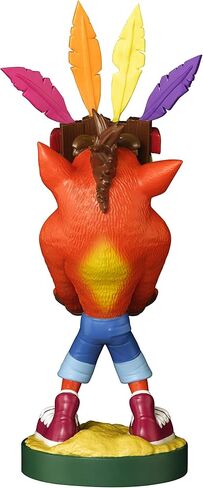Exquisite Gaming: Crash Bandicoot: Crash Aku Aku - Original Mobile Phone & Gaming Controller Holder, Device Stand, Cable Guys, Licensed Figure in Saudi Arabia